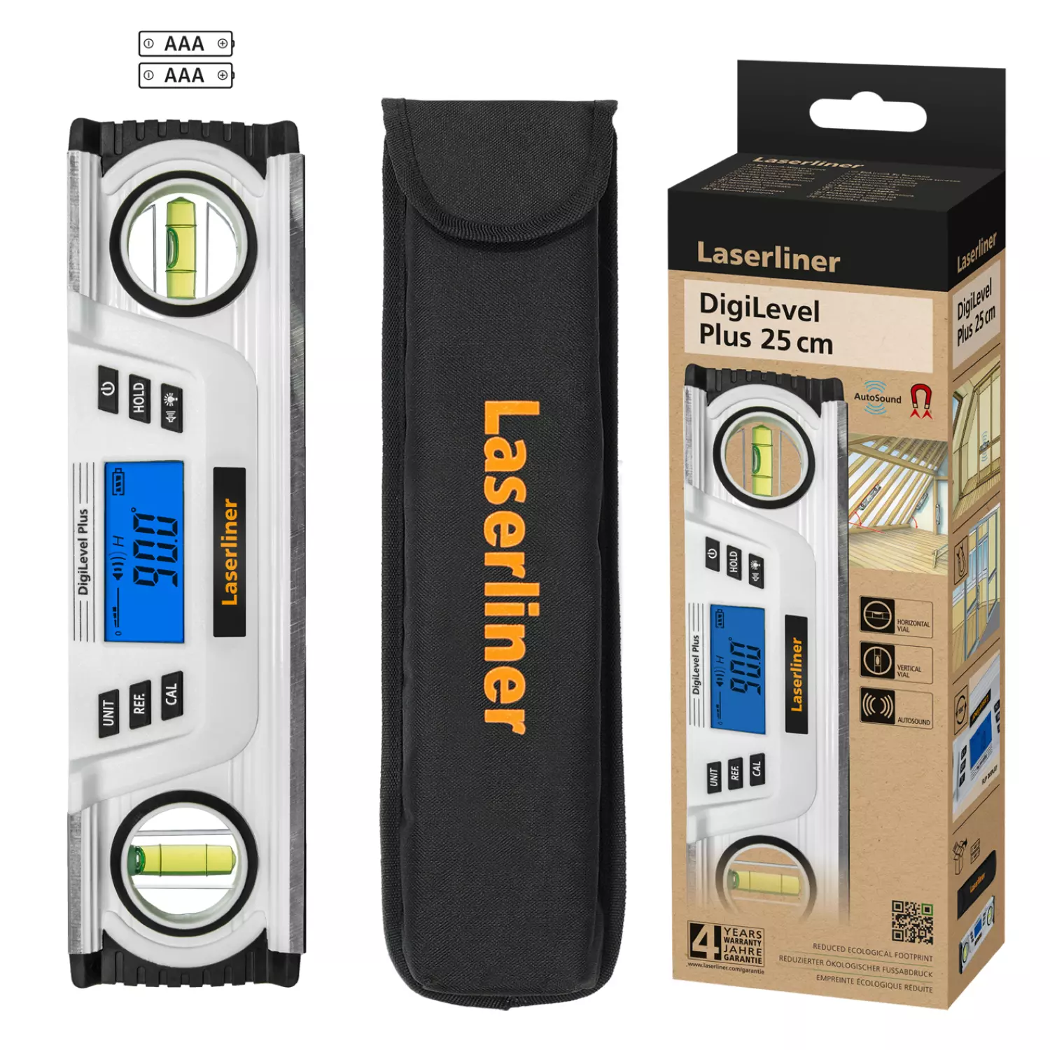Laserliner DigiLevel Plus 25 Niveau à bulle numérique dans un étui - magnétique - 250 mm