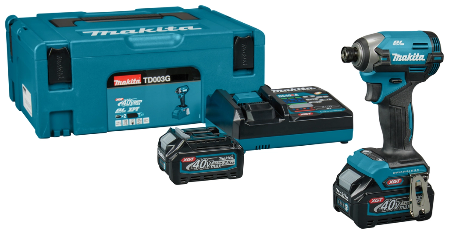 Makita TD003GD201 XGT 40V Max Slagschroevendraaier set (2x 2,5Ah accu)-image