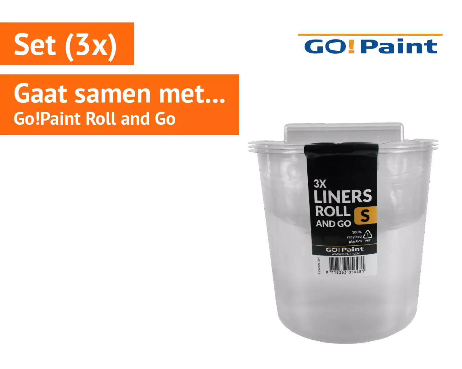 Go!Paint Inzetbak tbv Roll and Go - set van 3 stuks