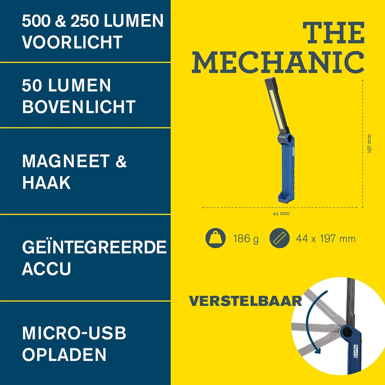 Rapid The Mechanic Lampe de poche - 500 Lm - IP20