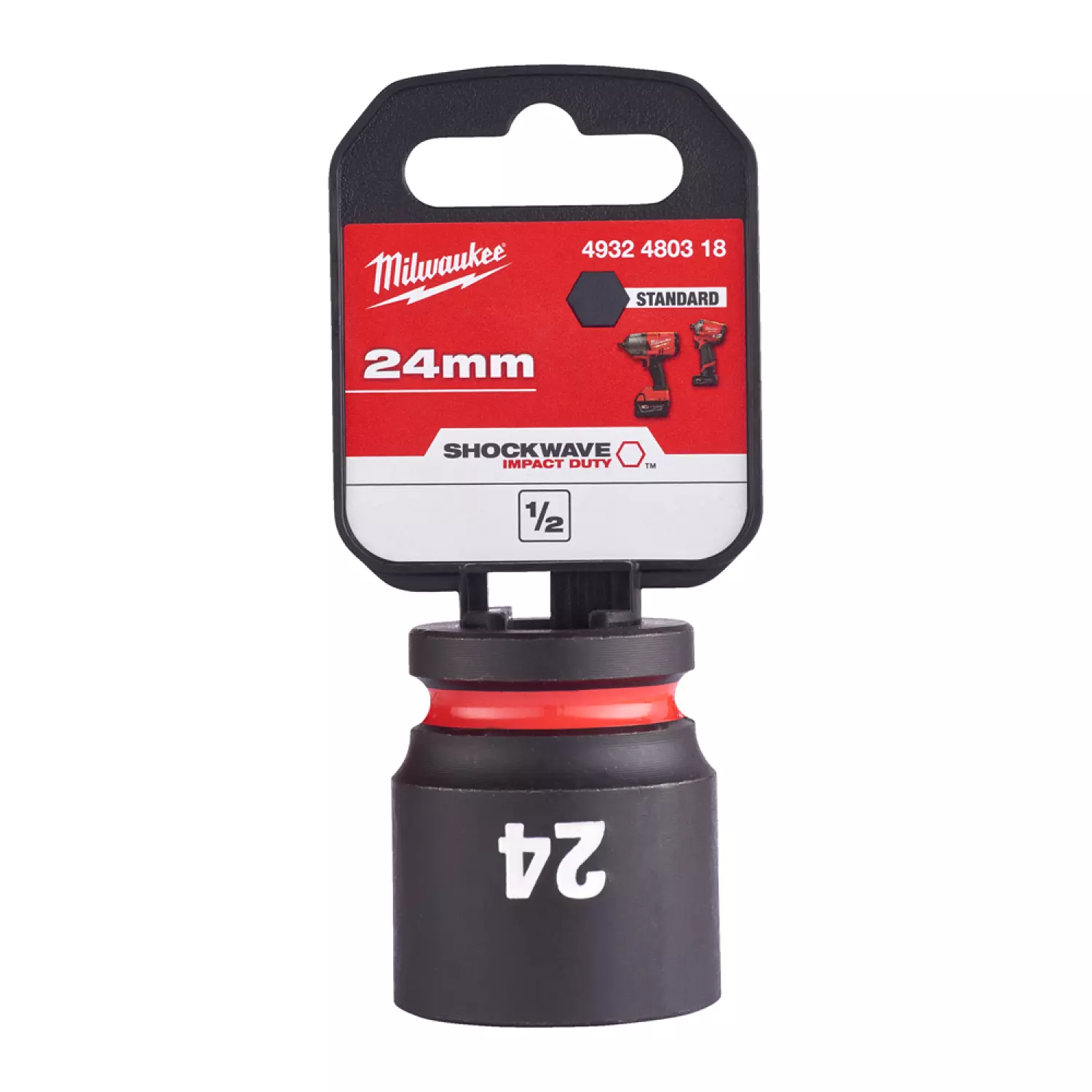 Milwaukee 4932480318 SHOCKWAVE krachtdop - 24 mm - 1/2"-image