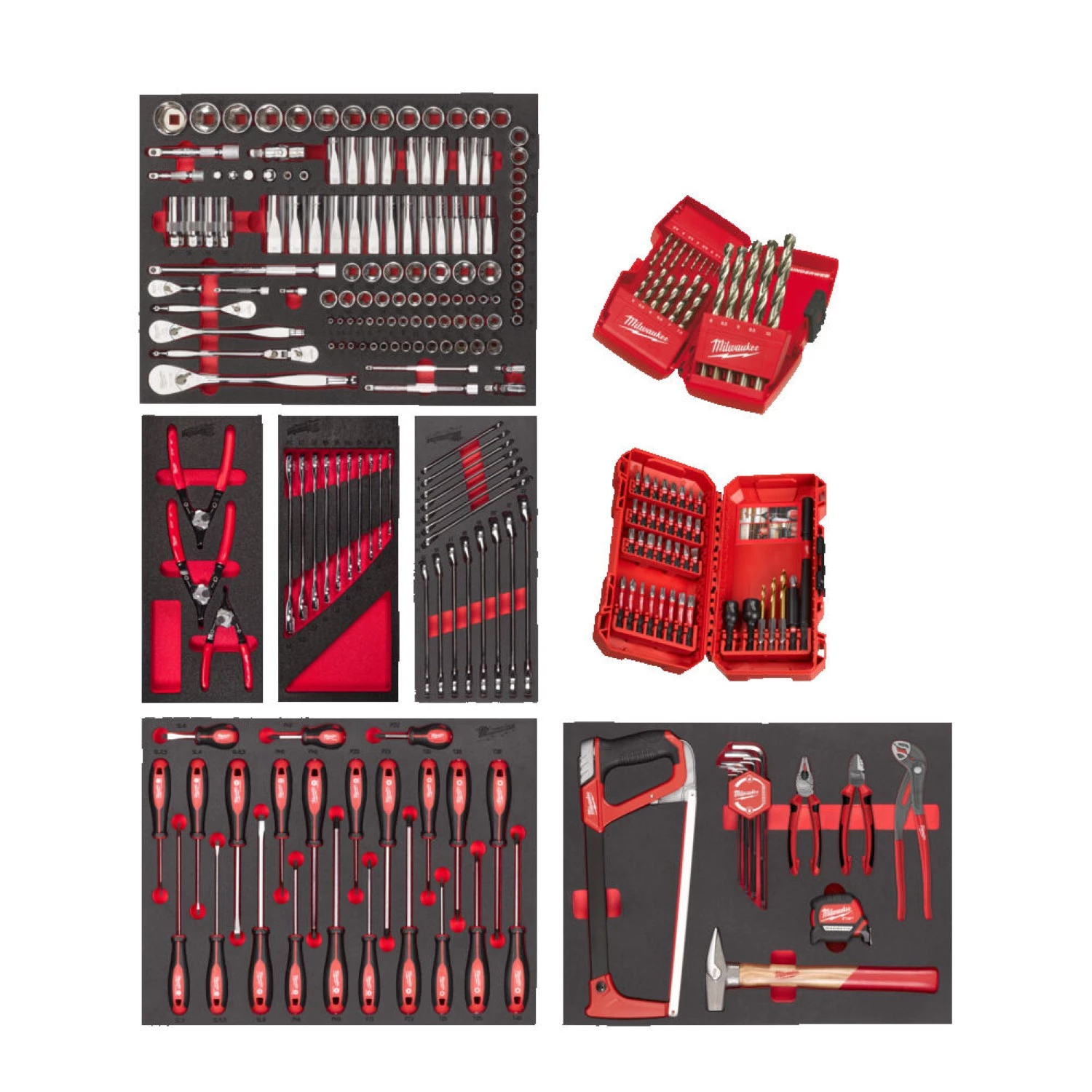 Milwaukee 4932499475 Ensemble d'outils de 244 pièces en inserts en mousse de maître - Industrie - pour chariot à outils 78cm-image