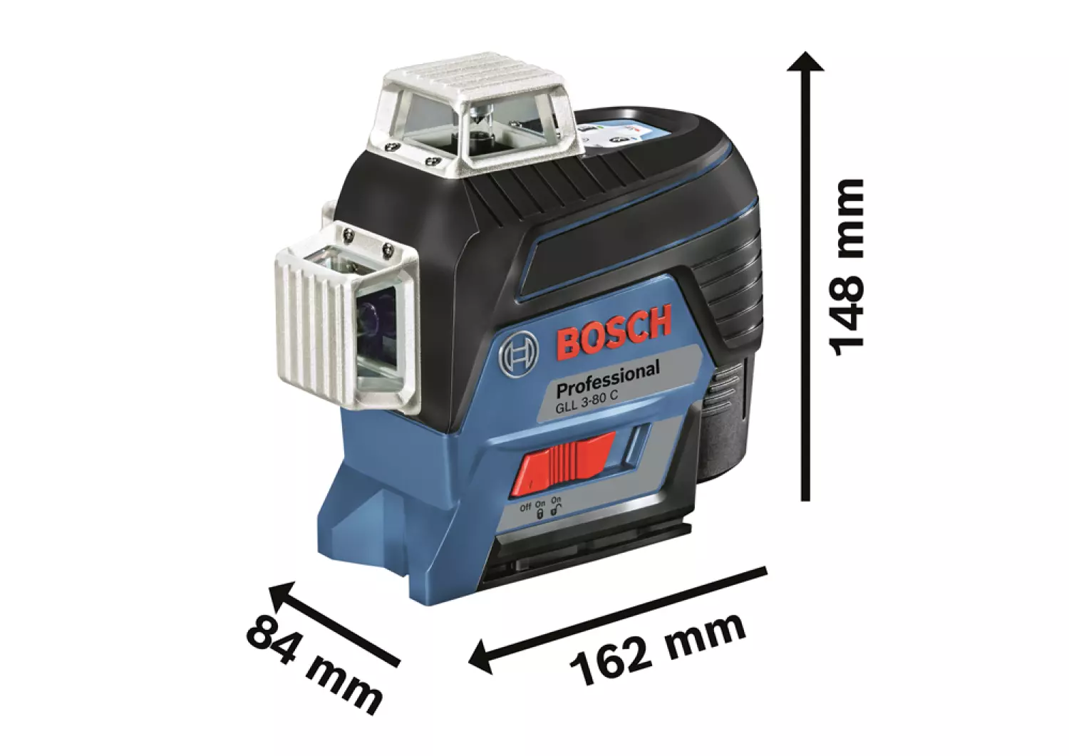 Bosch GLL 3-80 C SOLO 12 V Li-Ion batterie Laser à croix corps dans L-Boxx - rouge - 30 m-image