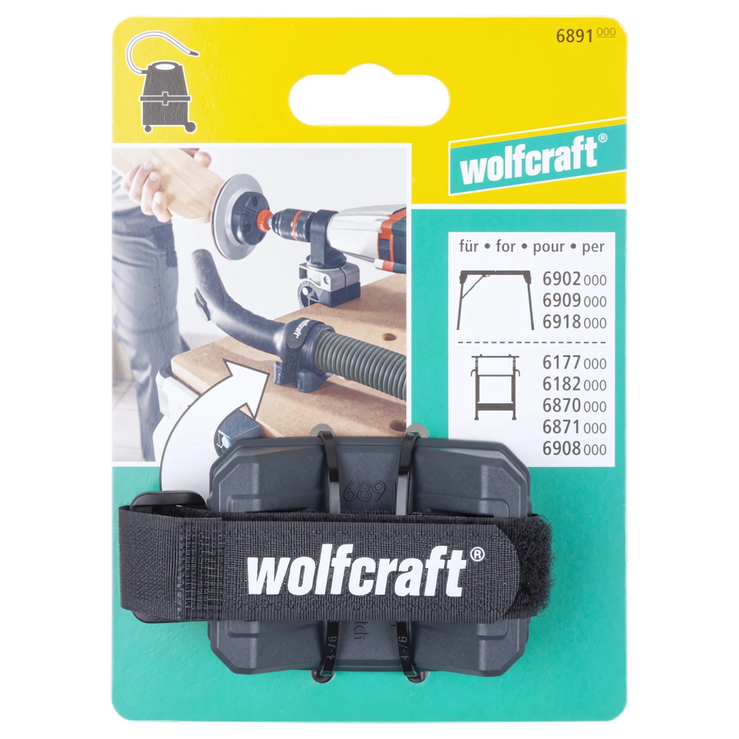 Wolfcraft 6891000 Slanghouder Werkbank voor stofzuigers-image