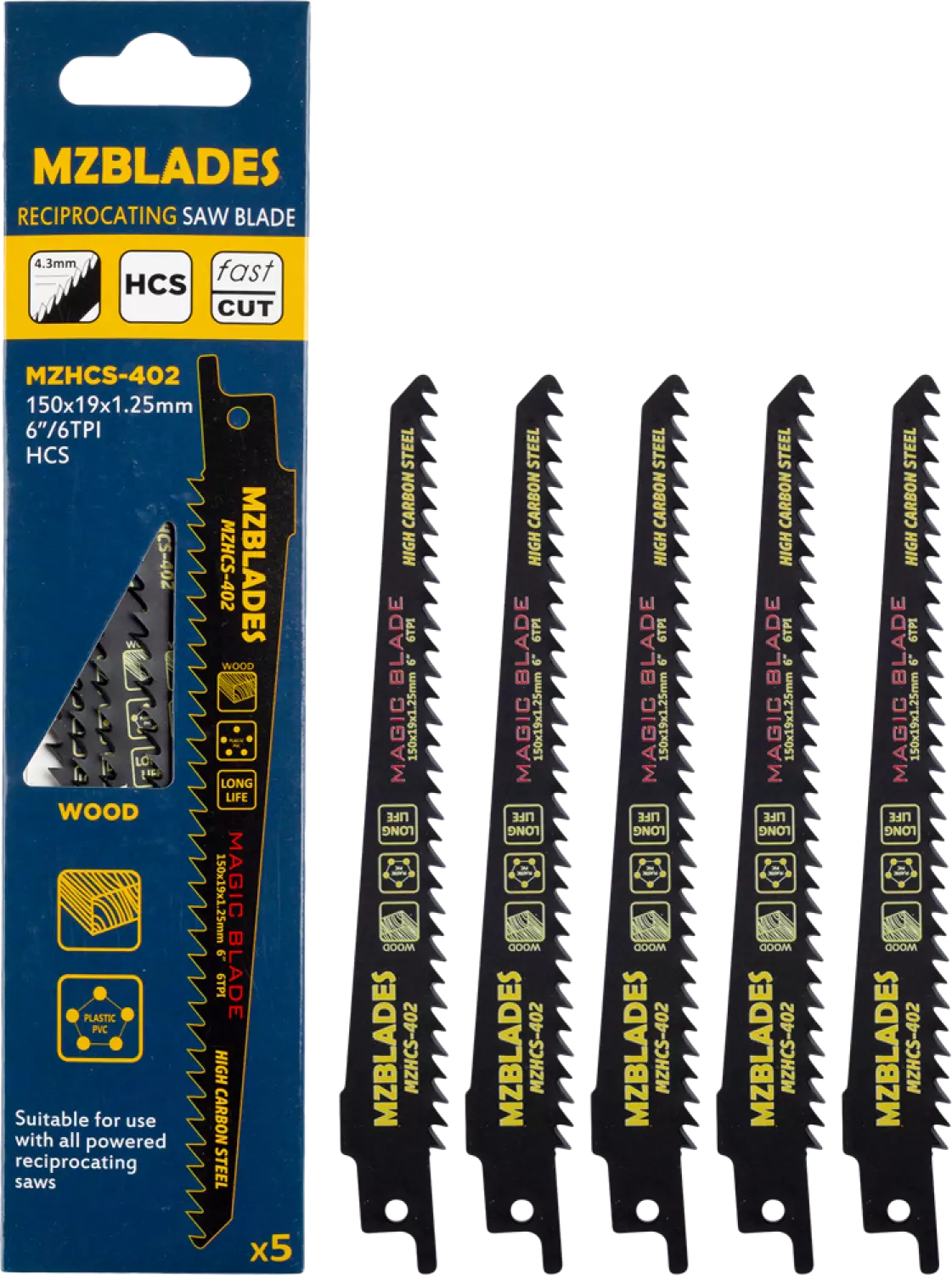 Multizaag MZHCS-402 Reciprozaagblad Hout - 5 stuks-image