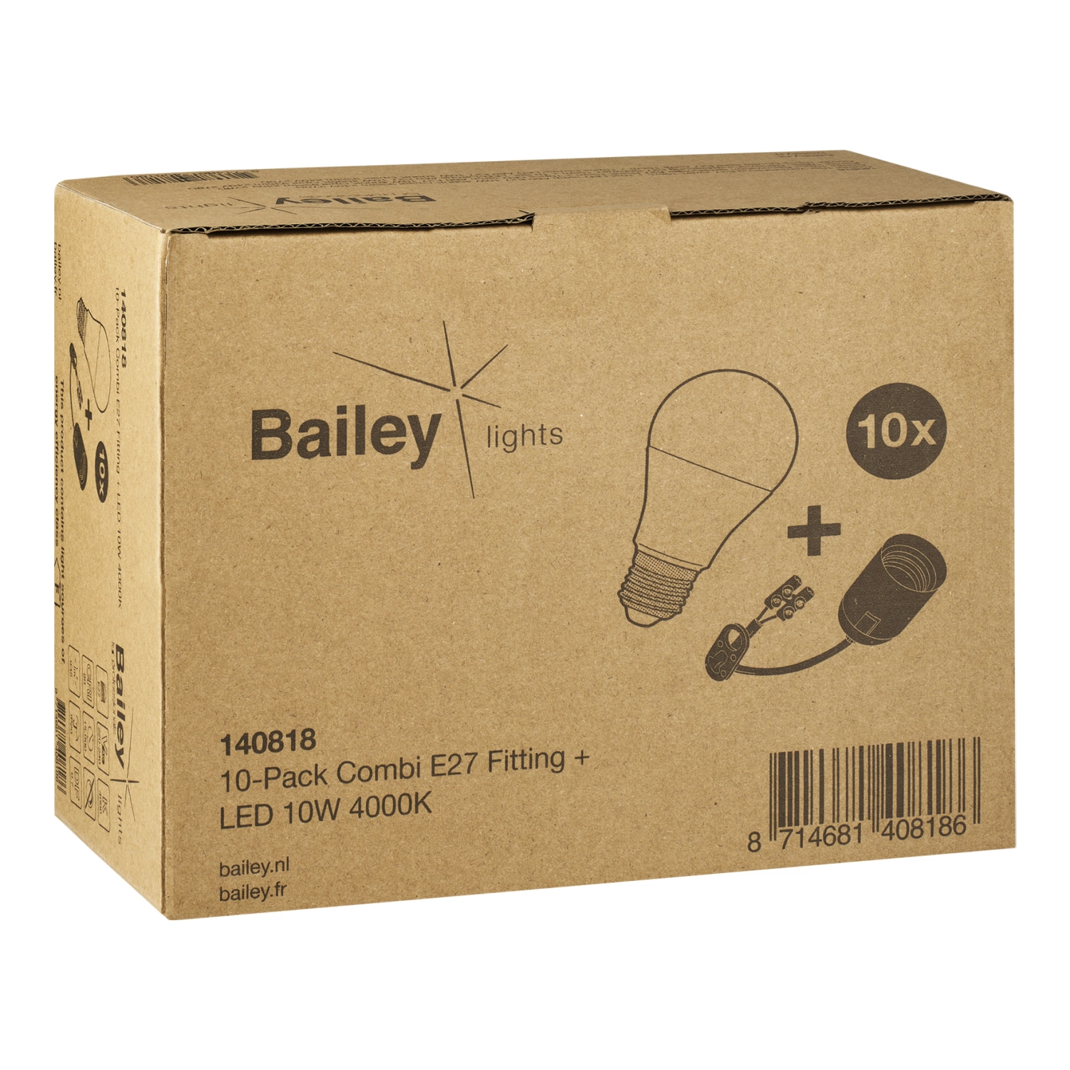Bailey 140818 10-Pack Combi LED lamp kroonsteen - E27 Fitting - 10W - 935Lm-image