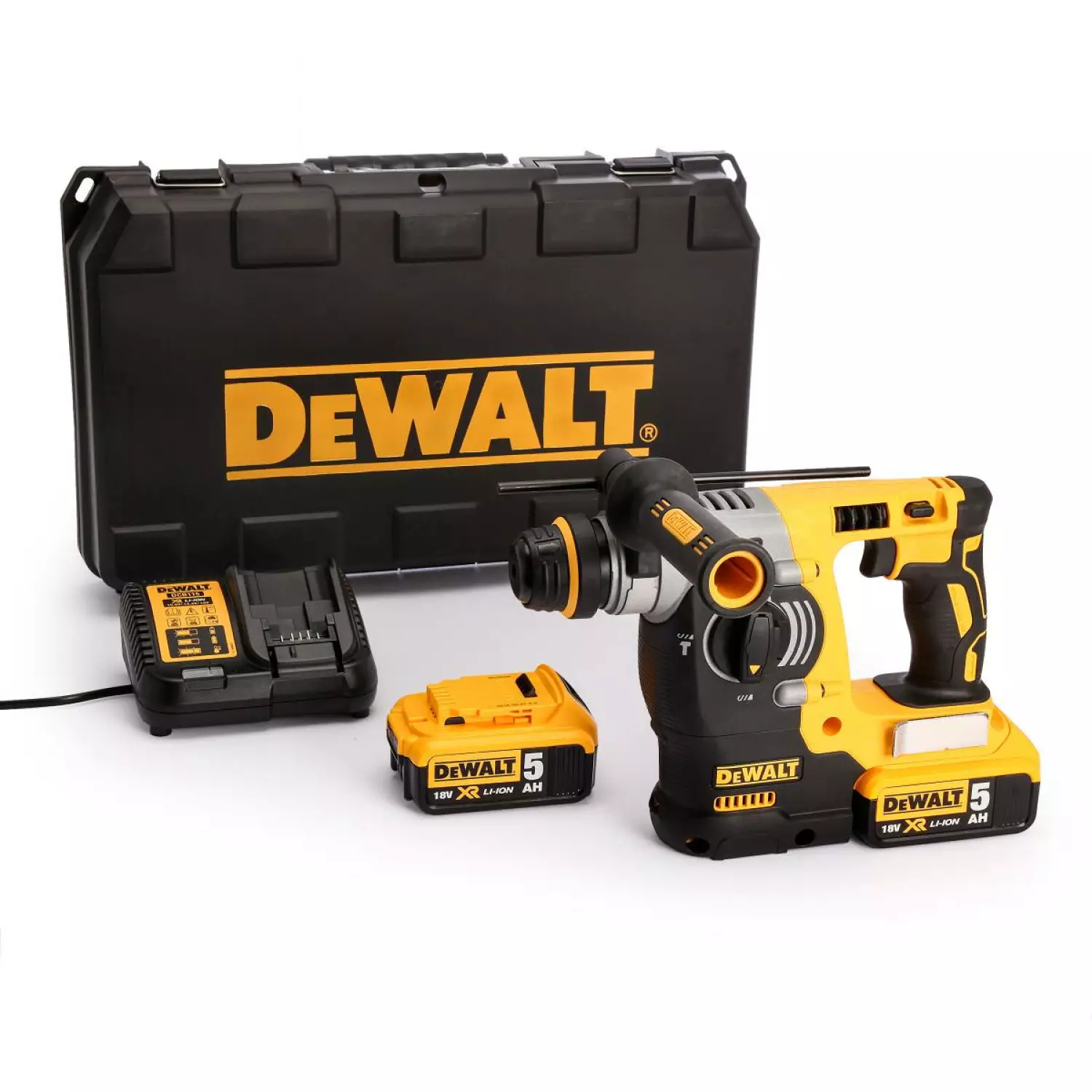 DeWALT DCH273P2 Perfo-burineur SDS-plus à batteries 18V Li-Ion set (2x batterie 5,0Ah) dans coffret - moteur sans charbon – 2,1J-image