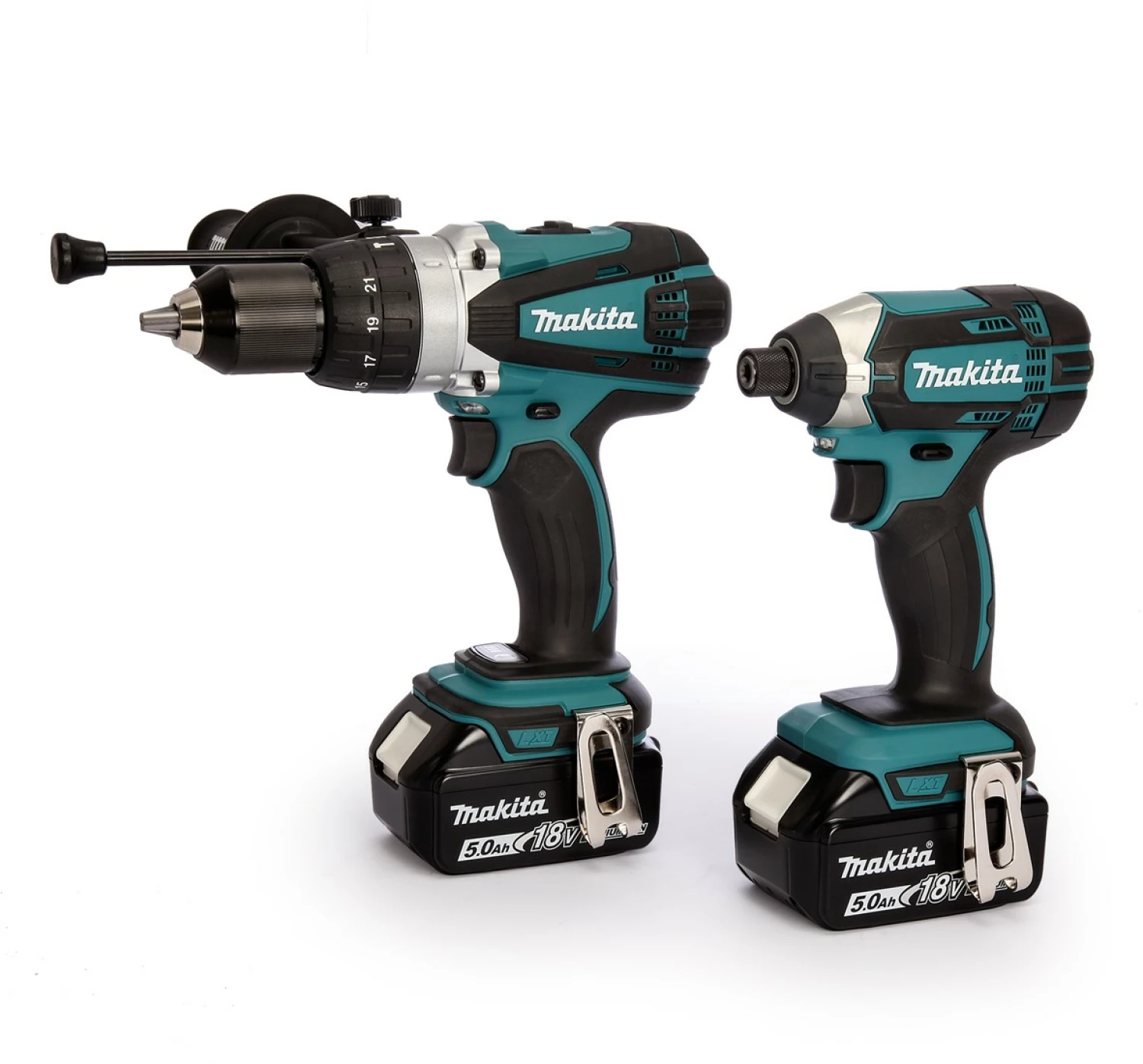 Makita DLX2145TJ - 2 outils sans-fil 18V Li-ion - Perceuse visseuse à percussion (DHP458) & Visseuse à percussion (DTD152) - Batteries 2 5,0 Ah) - MAKPAC-image