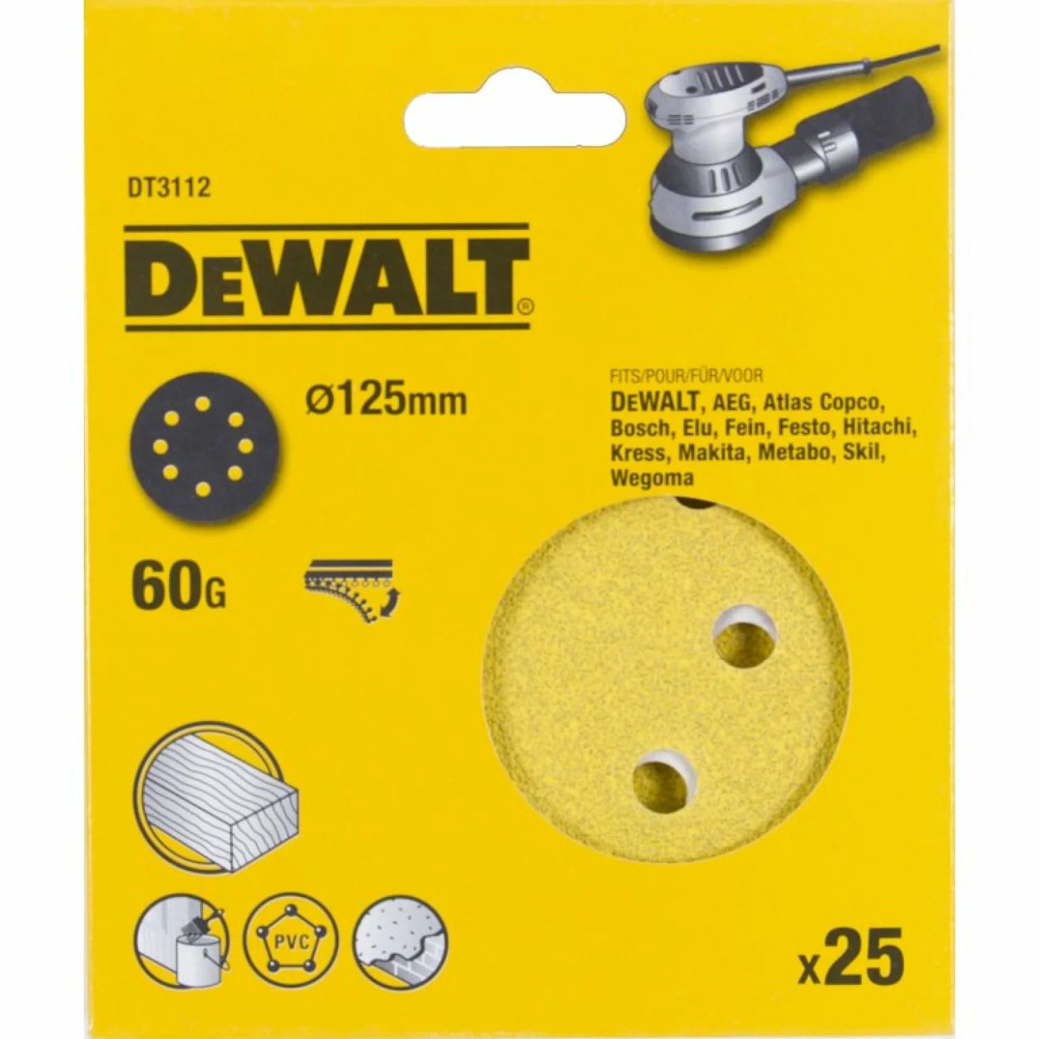 DeWALT DT3112 Schuurschijf - K60 - 125mm - 25st-image