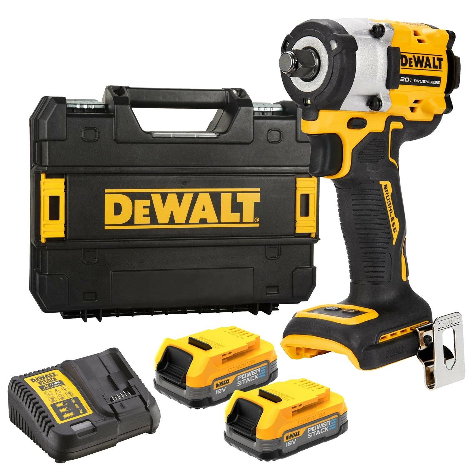 DeWALT DCF921E2T 18V Li-ion XR Accu Slagmoersleutel set (2x Powerstack accu) met Frictiering - 1/2” in TSTAK koffer-image