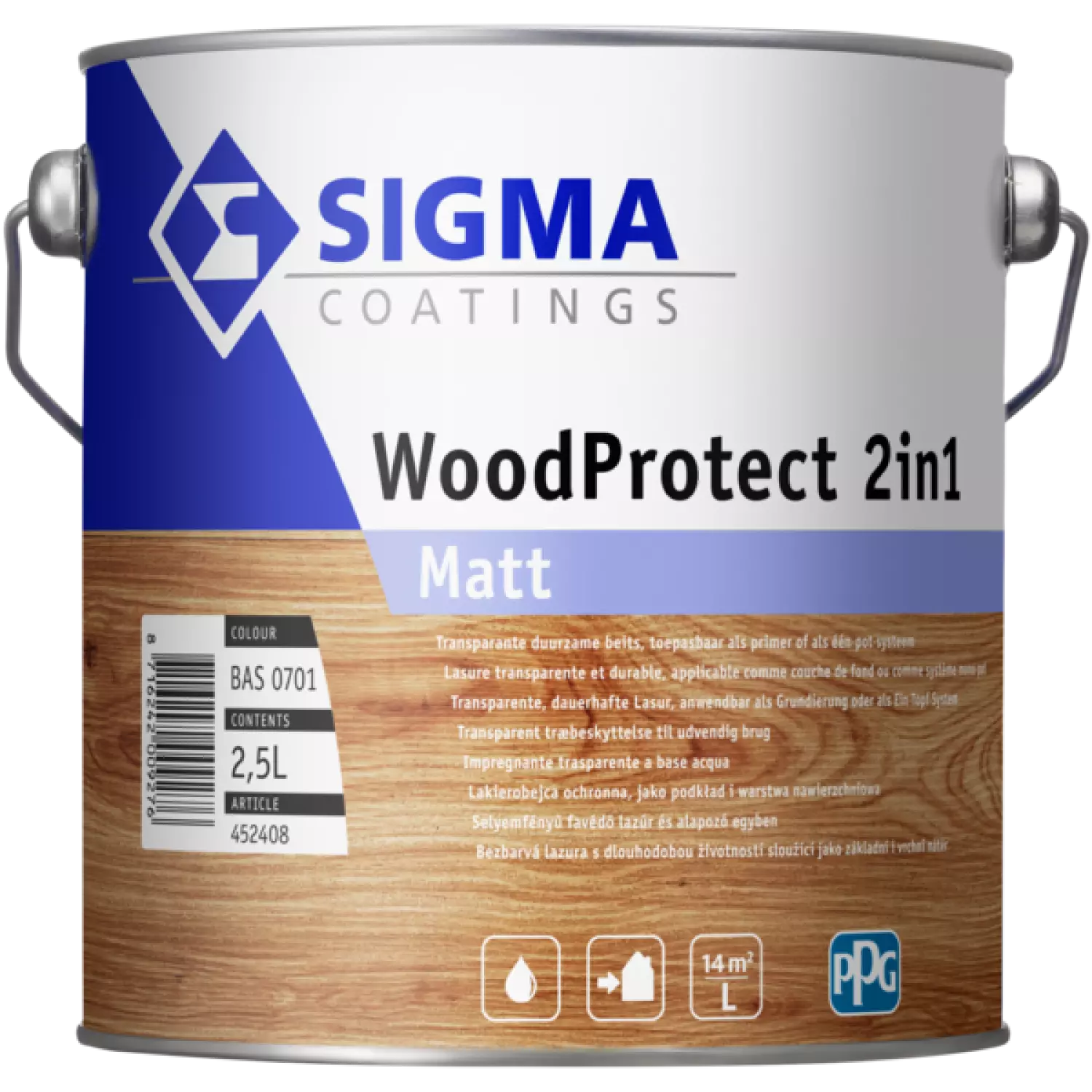 Sigma WoodProtect 2IN1 Matt - op kleur gemengd - 2,5L-image
