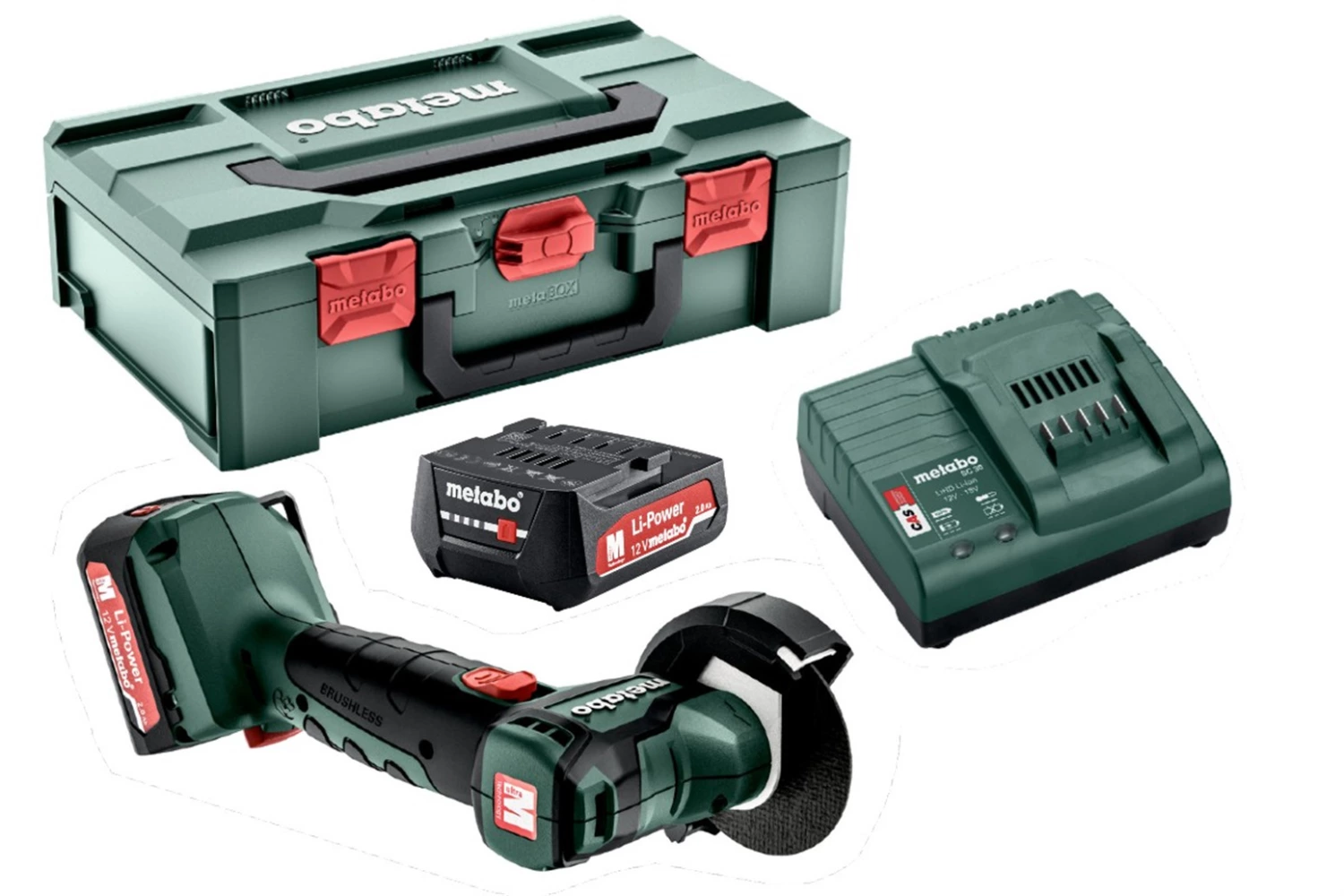 Metabo PowerMaxx CC 12 BL 12V Meuleuse d'angle sans fil (2x 2,0Ah) dans MetaBOX - 76 mm-image