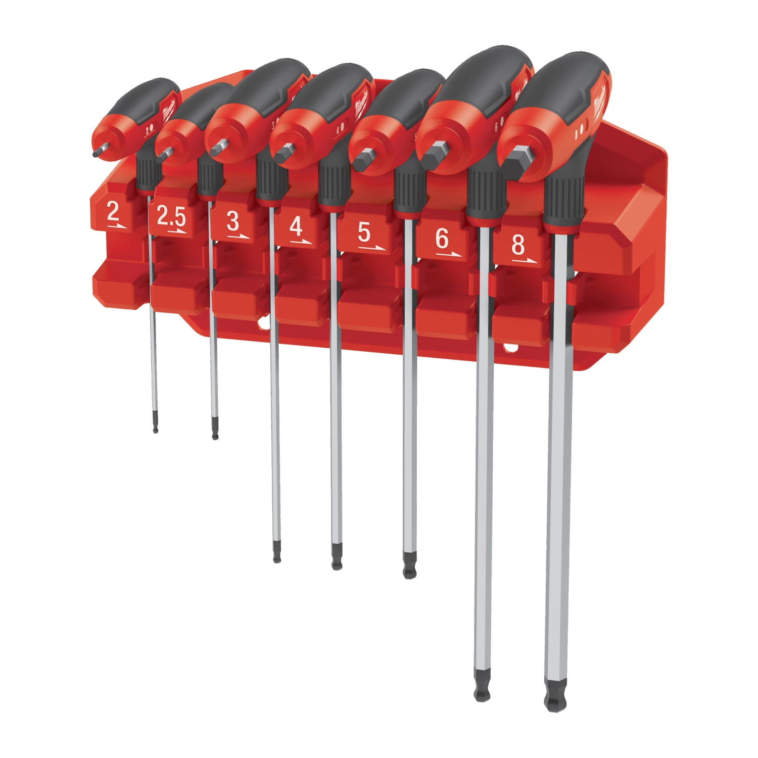 Milwaukee 4932498677 Jeu de 7 tournevis à embout hexagonal en T avec poignée confort - 2-8 mm-image