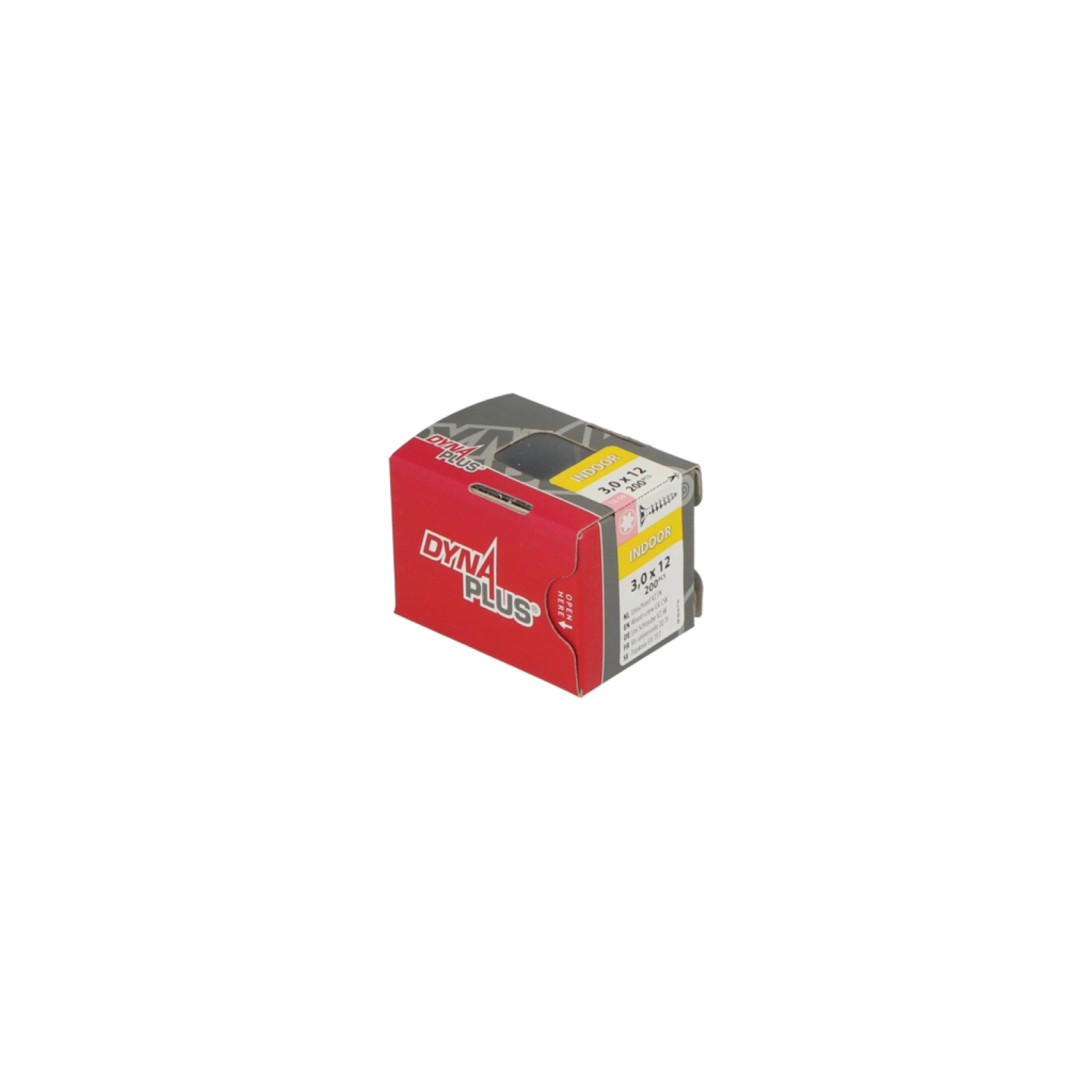DynaPlus 0281.01.12401 Vis uni - Tête plate - Filetage plein - Intérieur - TX10 - 3.0 x 12mm (200pcs)-image