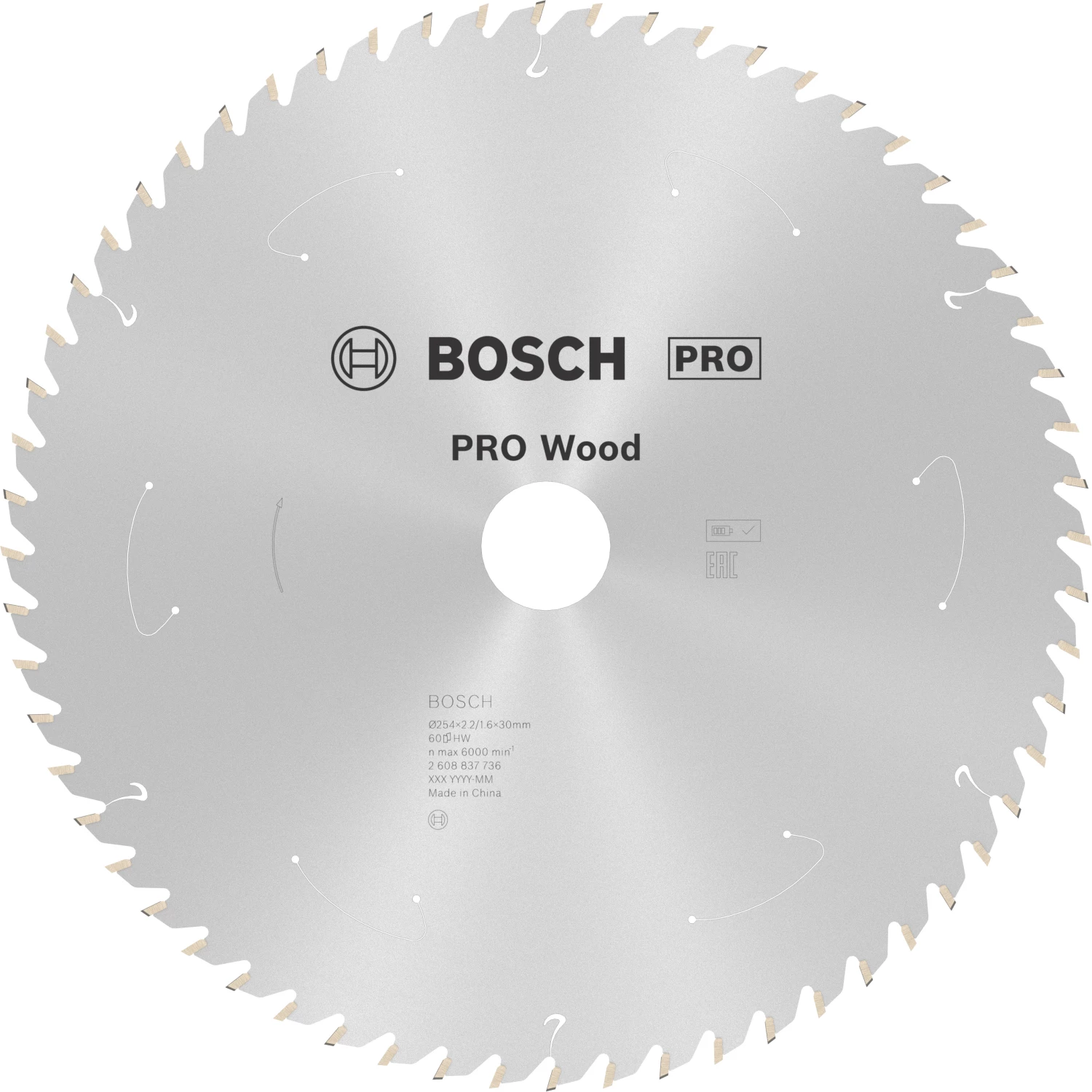 Bosch 2608837736 Lame de scie à table sans fil PRO pour bois - 254 x 30 x 60D