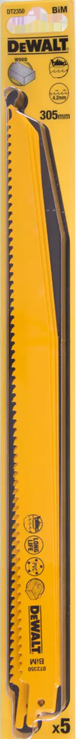 DeWALT DT2350 Reciprozaagblad - 305 x 4,2mm - Hout/Kunststof (5st)-image