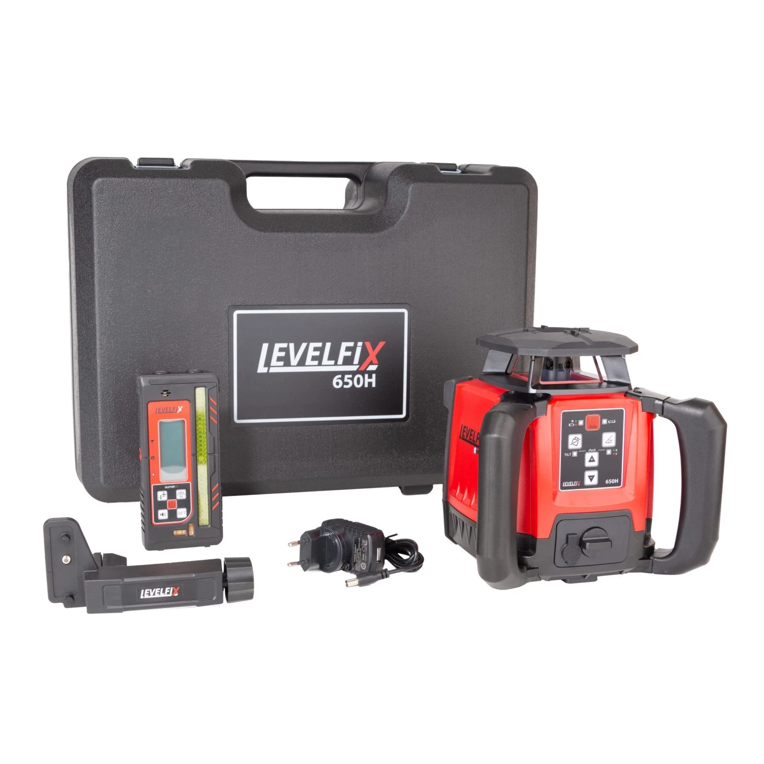 Levelfix 650H Roterende laser set incl. ontvanger in koffer - Rood - 600m - IP66-image