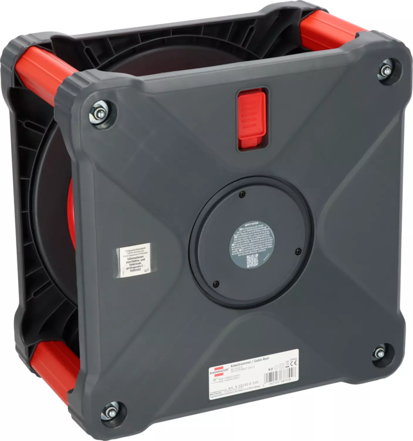 Brennenstuhl Professional KA 5110 Bouwplaats Cube 5-voudig kabelhaspel H07BQ-F 3G1.5 - IP44 - 50m - Rood-image