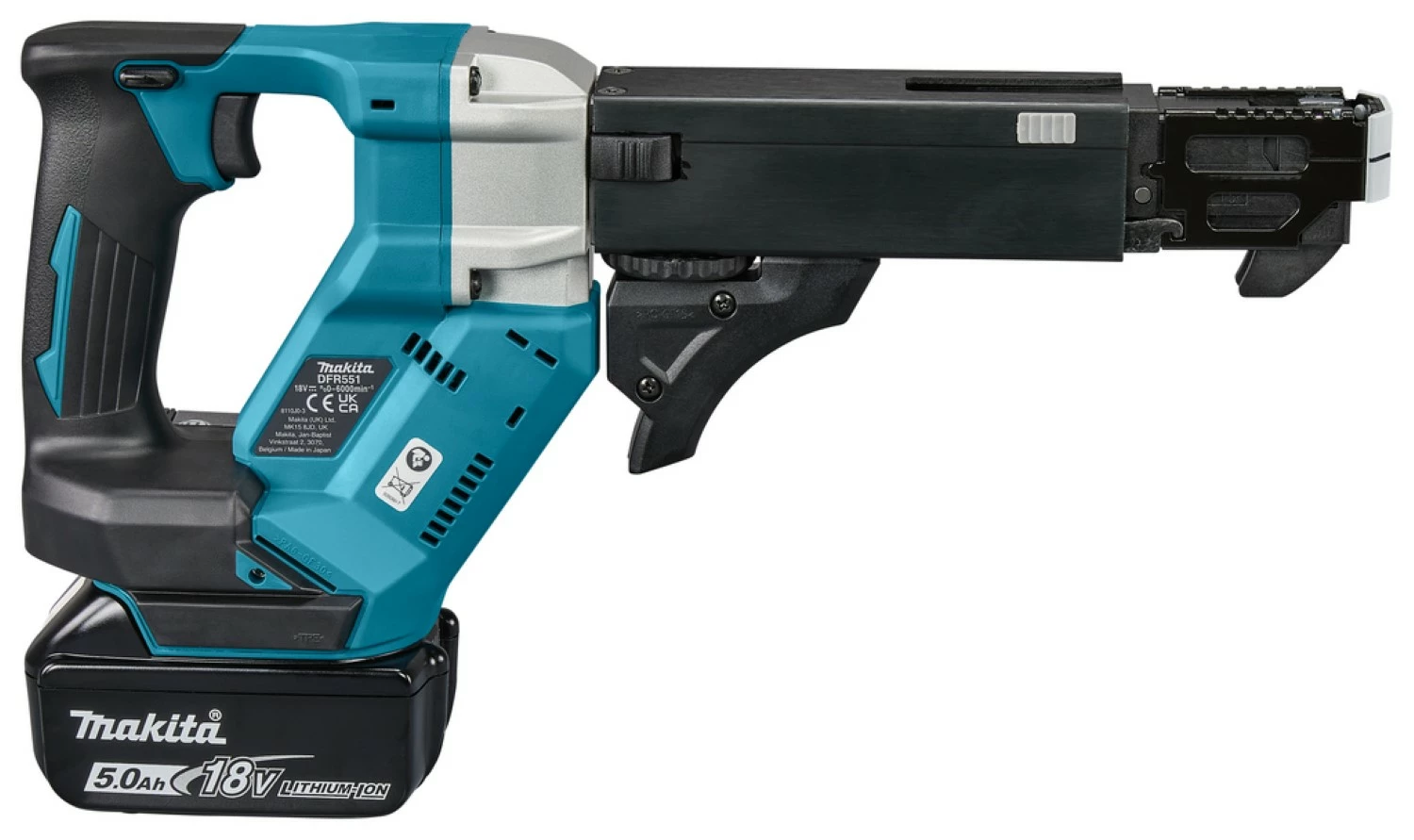 Makita DFR551RTJ 18V Li-Ion accu schroefautomaat set (2x 5,0Ah) in Mbox - 25-55mm-image