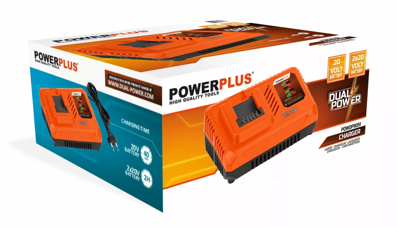 Powerplus POWDP9051 Lader voor 20V en 2x20V Dual Power accu's - 4.0A-image