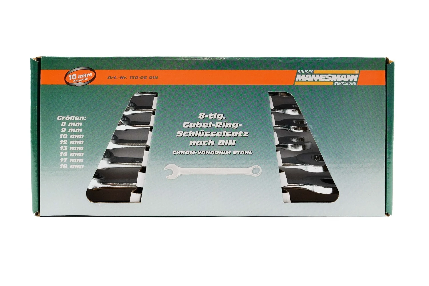 Brüder Mannesmann M 130-08DIN Ringsteeksleutelset - 8-delig - 8-19mm
