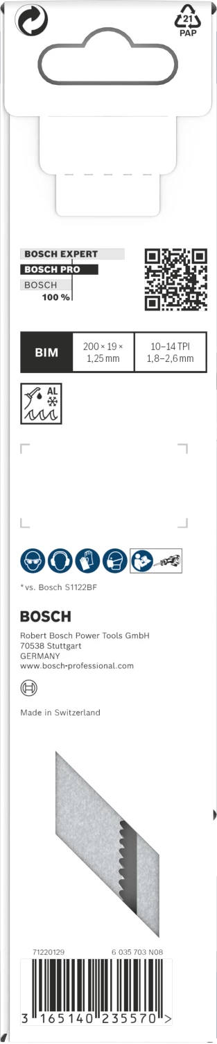 Bosch 2608656265 / S 1025 VF Reciprozaagblad - 200 x 10/14TPI - Metaal (5st)-image