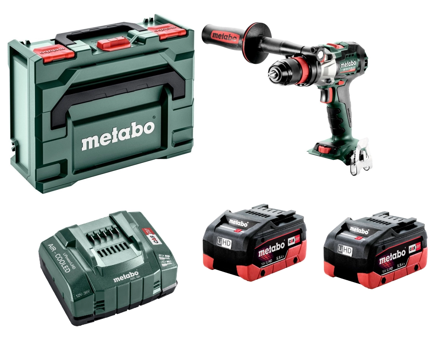 Metabo SB 18 LTX BL Q I 18V Li-ion accu klopboormachine set (2 x 5.5 Ah) in metaBox - koolborstelloos - 602361660-image