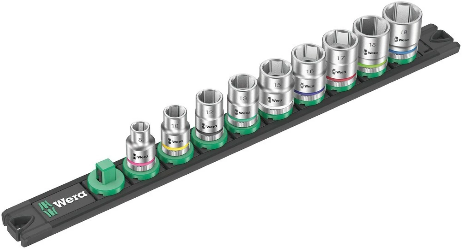 Wera 05005430001 9-delige Dop-magneetstrip B 4 Zyklop doppenset incl. houder - 3/8"-image