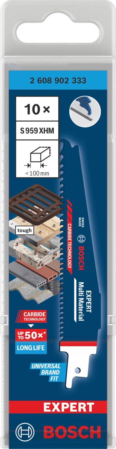 Bosch S959XHM EXPERT lame de scie sabre pour matériaux multiples - 150 x 1,25 (10 pièces)-image