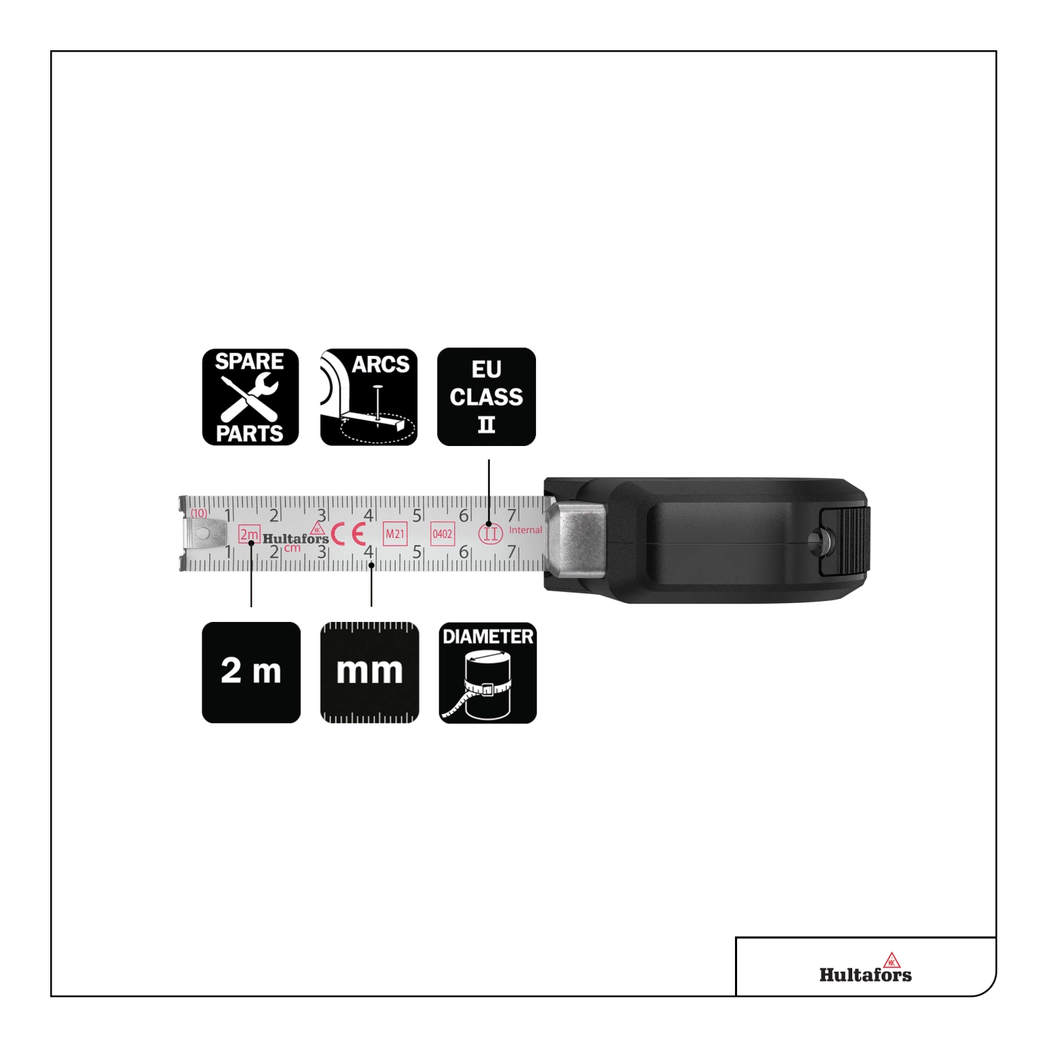 Hultafors TALMETER 2M Mètre à mesurer - 2 m-image