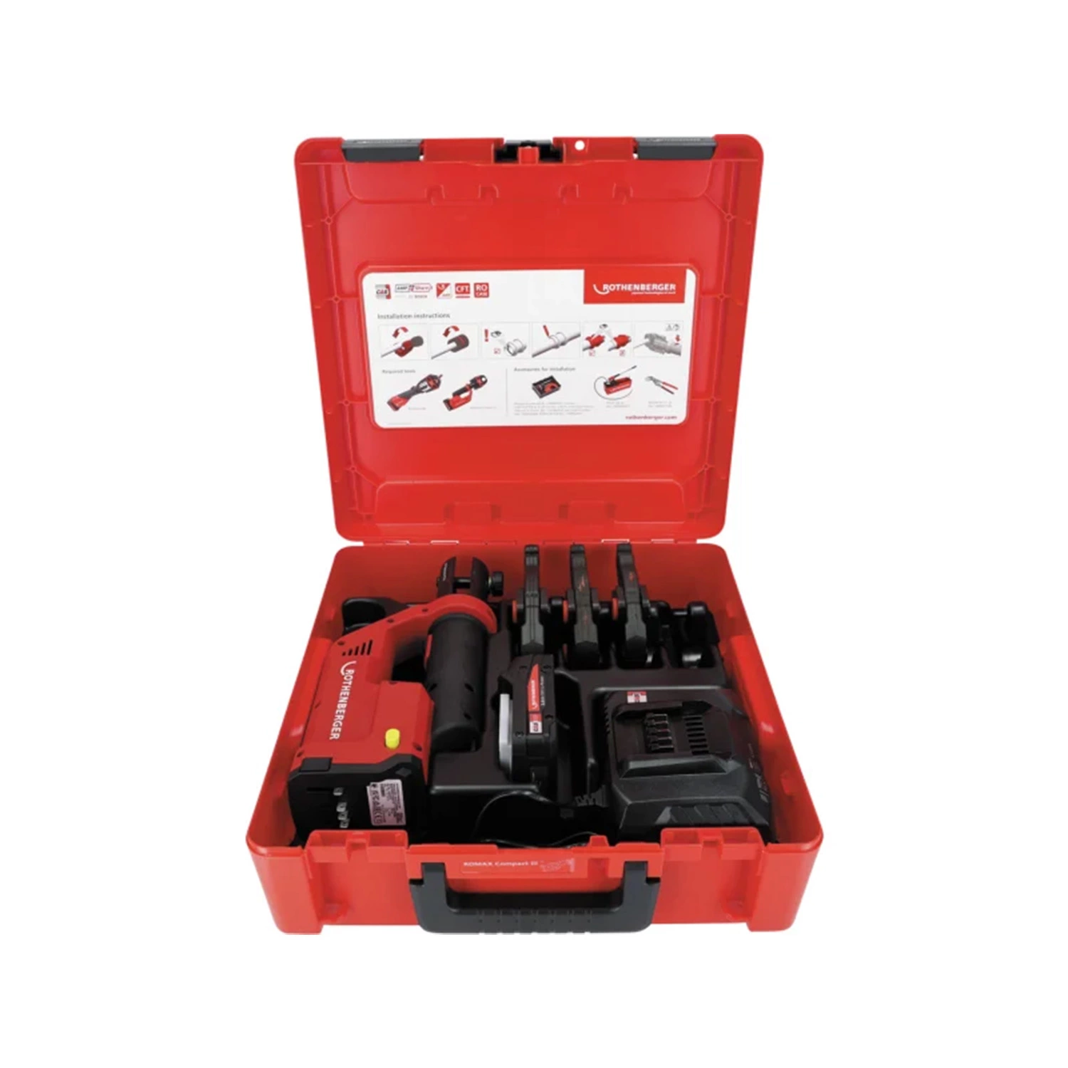 Rothenberger ROMAX COMPACT III 18V Li-Ion accu perstangset (1x 2.0Ah accu) - CAS -  incl. TH16-20-26 in koffer-image