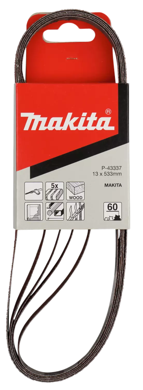 Makita P -43337 Bande abrasive rouge - K60 - 13 x 533 mm (5 pcs)-image
