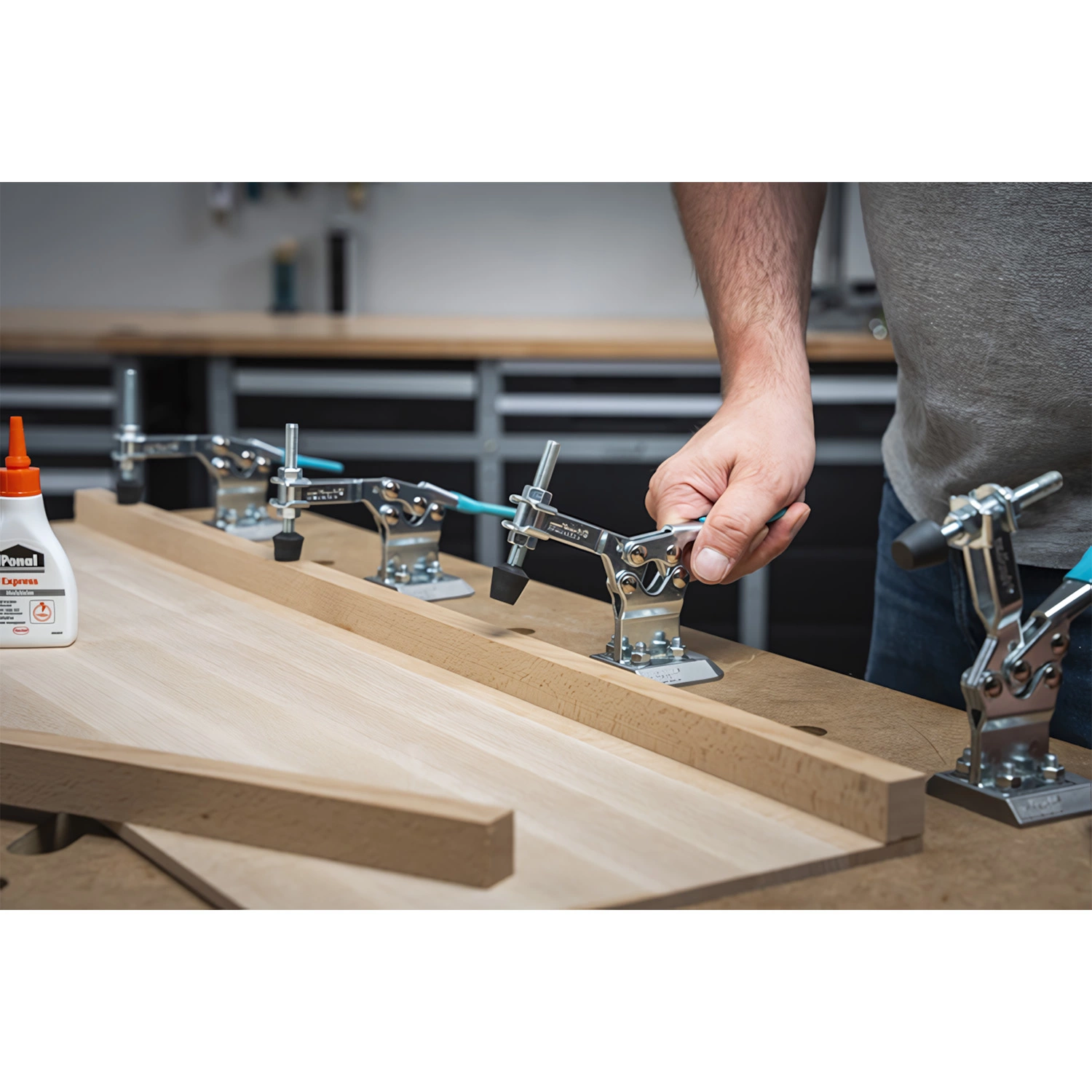 Wolfcraft 6893000 Mobiele Snelspanner voor werkbank - 38mm - 150kg-image