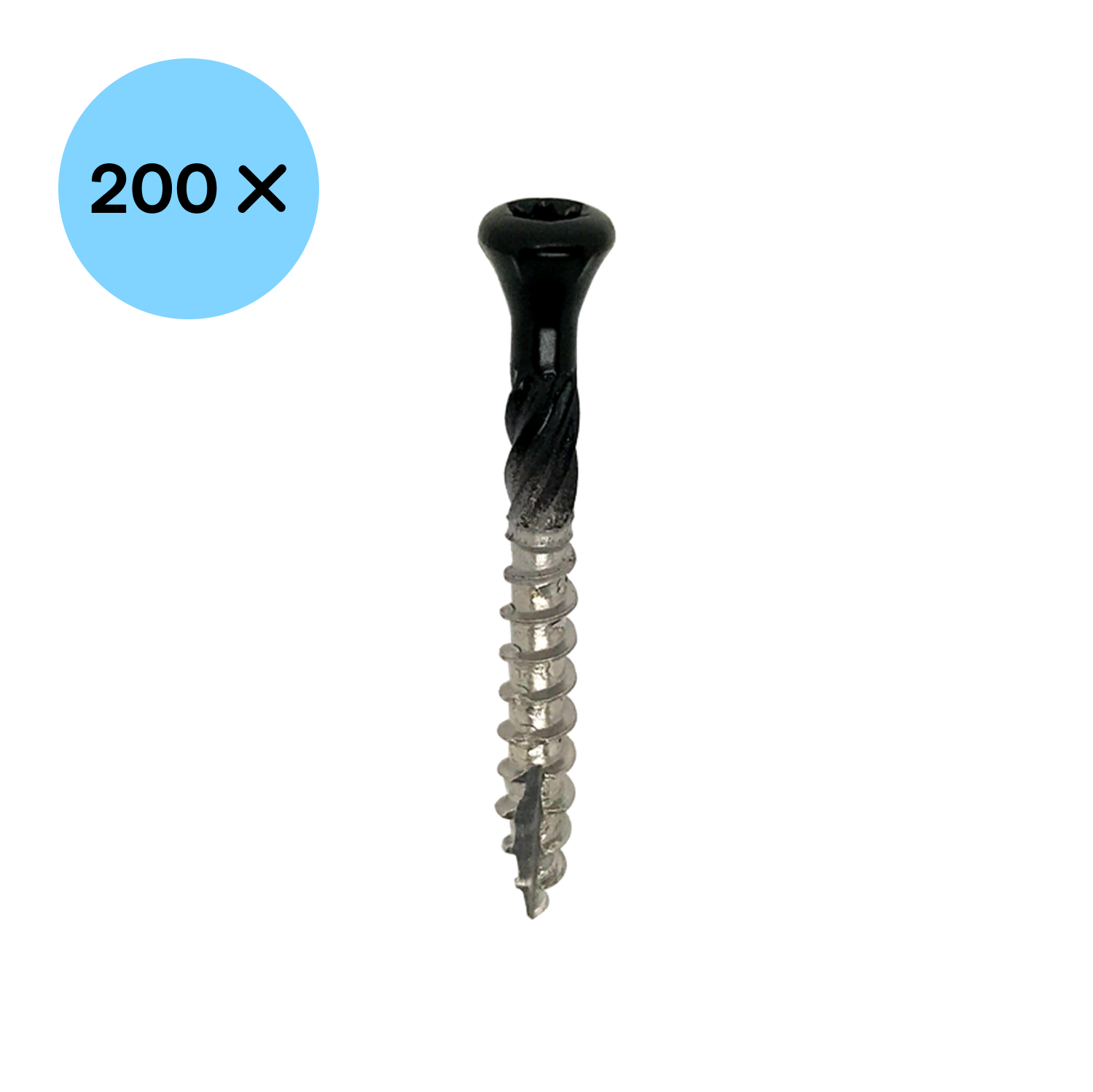 Woodies 61965401 Vis ultime pour terrasse - Acier inoxydable - Tête fraisée - Filetage partiel - T25 - 5.0 x 50mm (200pcs)-image