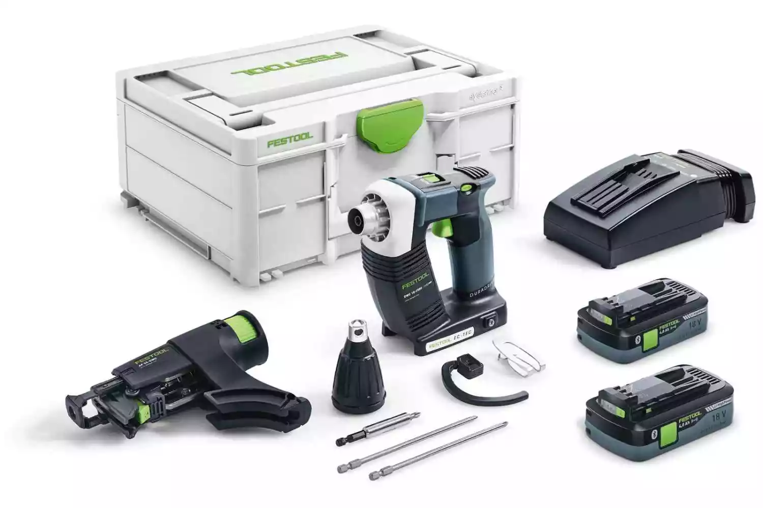 Festool DURADRIVE DWC 18-2500 HPC4,0 I-Plus 18V Li-Ion accu bandschroefmachine set (2x4,0Ah) in systainer - 18Nm - 55mm - koolborstelloos-image