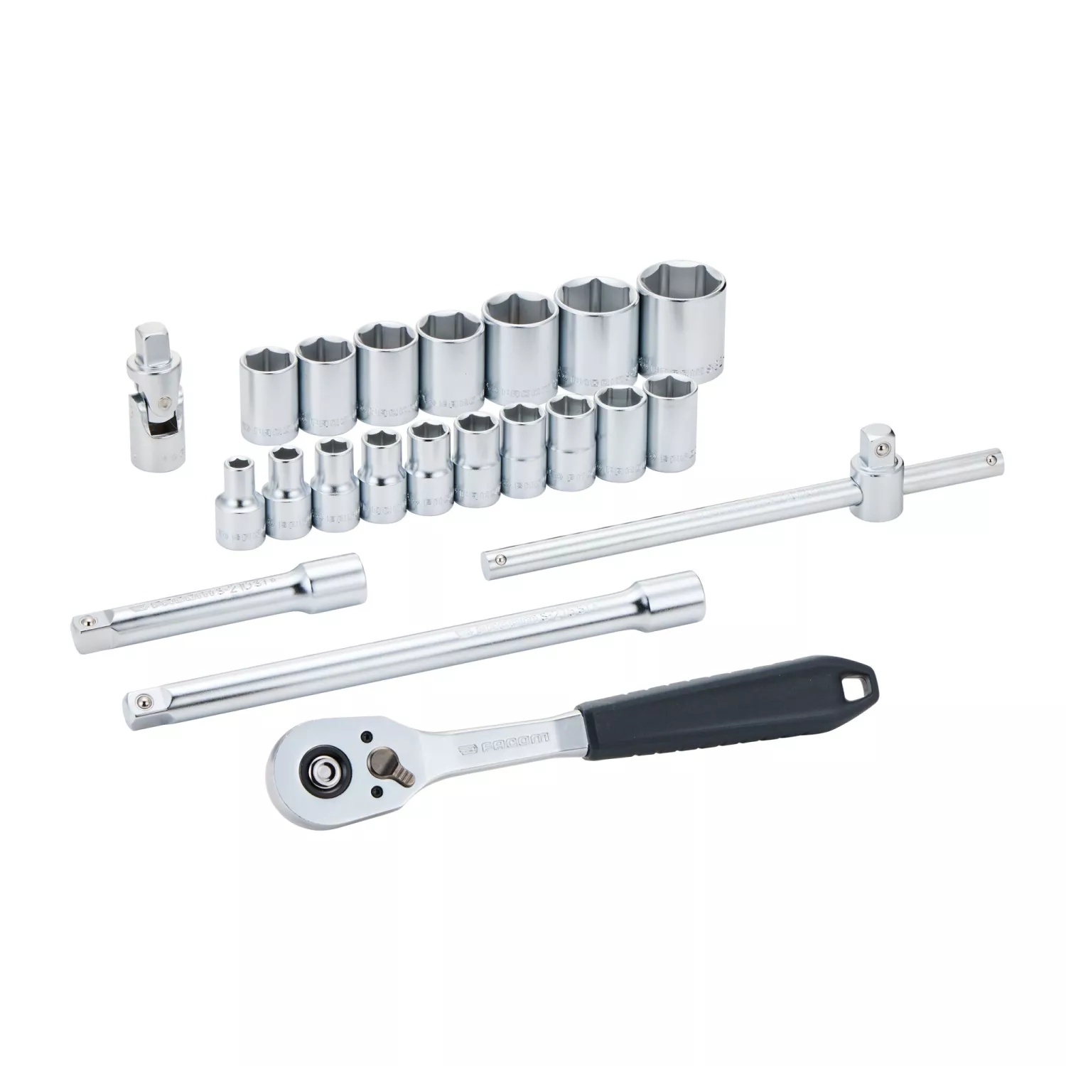 Facom SL.151-EP22PB 22-delige Ratel- en doppenset in Twin Box koffer - 1/2"
