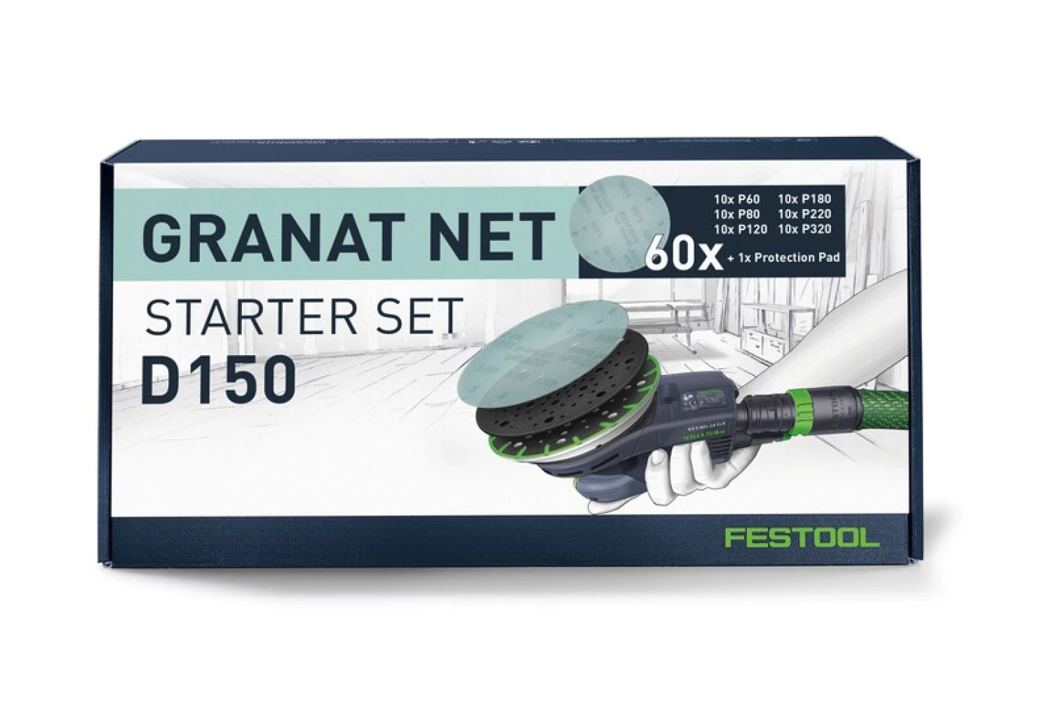Festool 578667 61-delige Netschuurpapier set Granat - 150mm-image