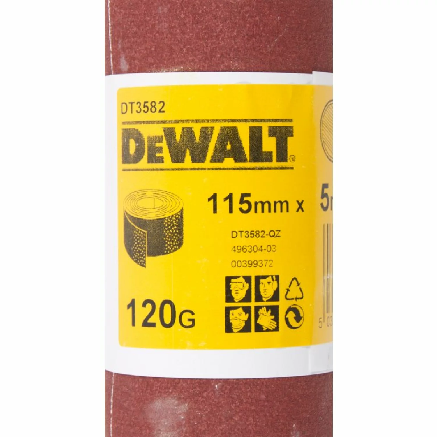 DeWALT DT3582 Papier abrasif - K120 - rouleau de 5 mètres - 115 mm-image