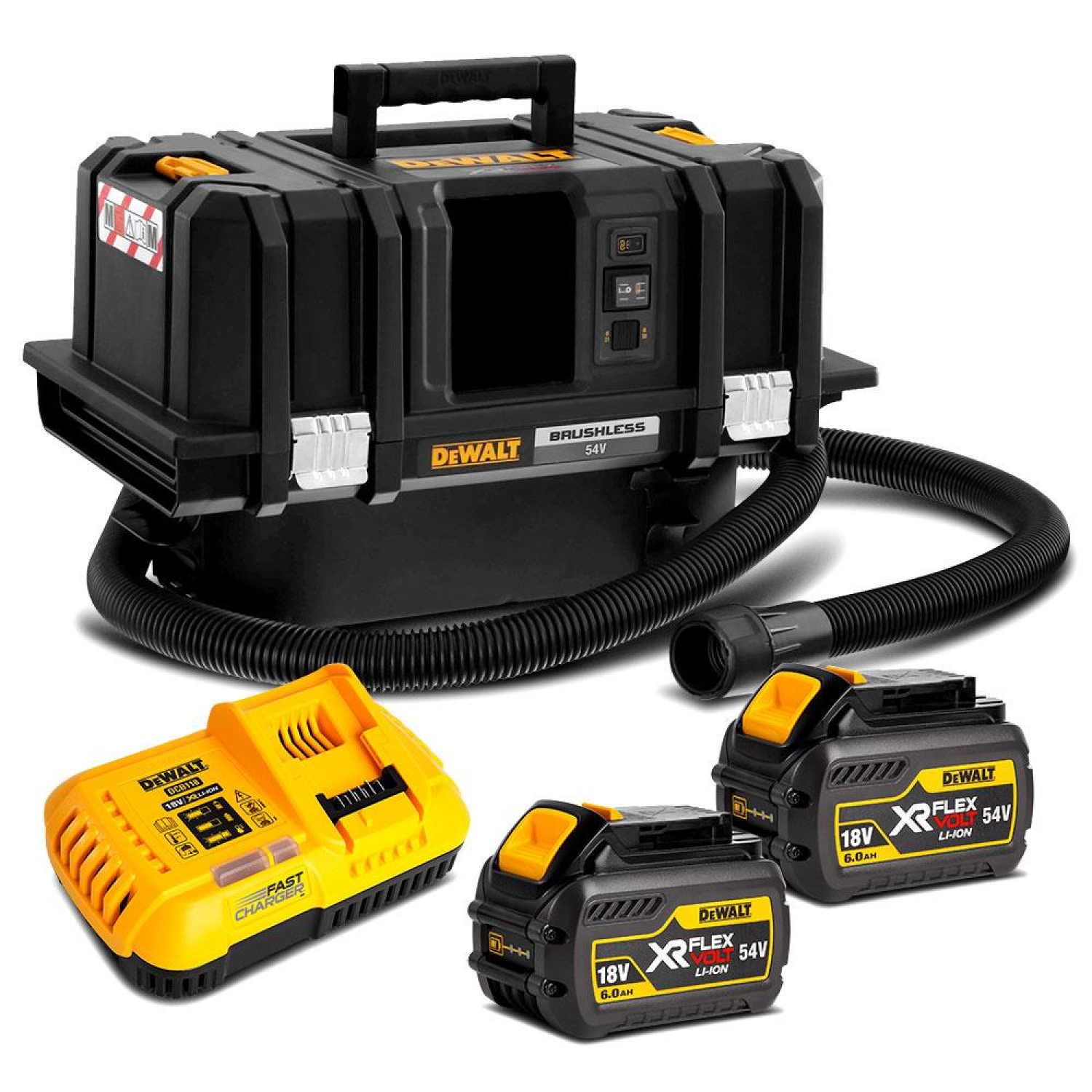 DeWALT DCV586MT2 54V Li-ion XR FlexVolt accu bouwstofzuiger set (2x 6.0Ah) - Nat/Droog - 2000W - M-Klasse - 11L - koolborstelloos-image