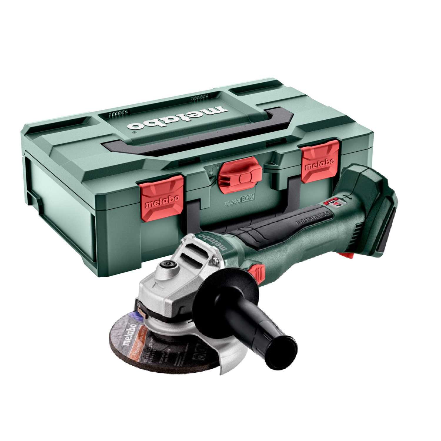 Metabo W 18 L BL 9-125 18V Li-Ion accu haakse slijper body in metaBOX - 125mm-image