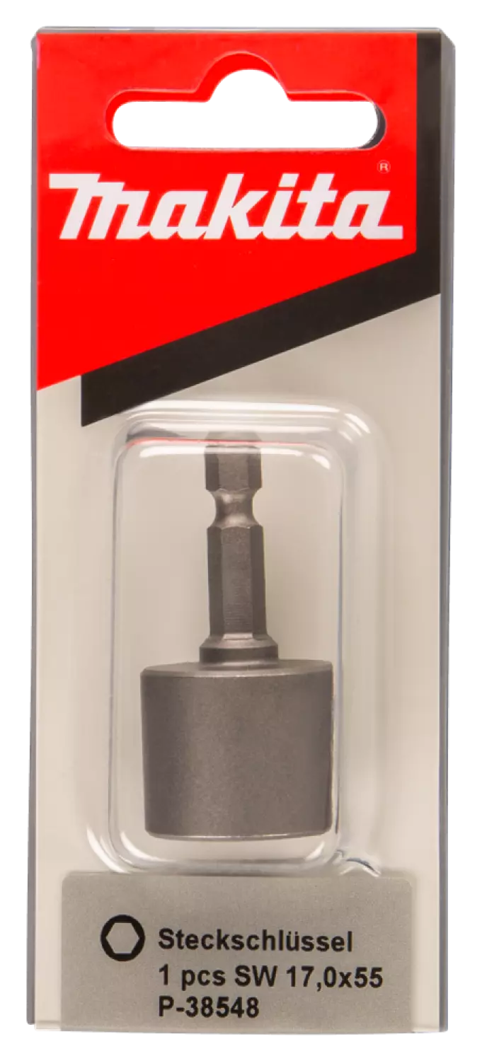 Makita P -38548 Clé à douille - Hexagon - 17 mm - 1/4 "(L = 55 mm)-image