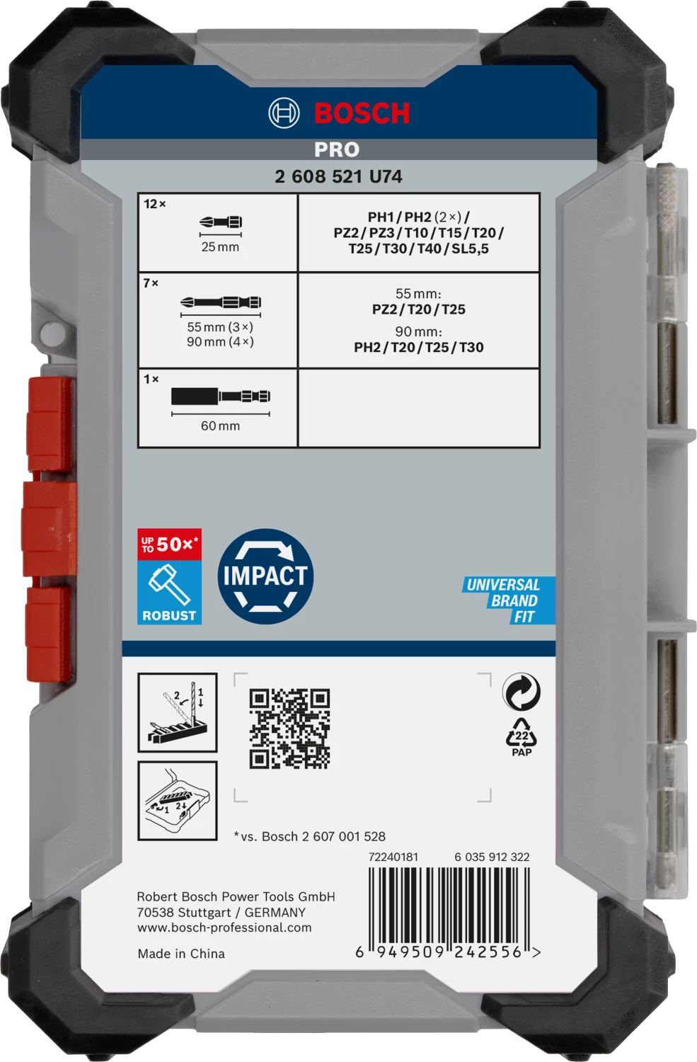 Bosch 2608521U74 Jeu de 20 embouts de tournevis à chocs PRO-image