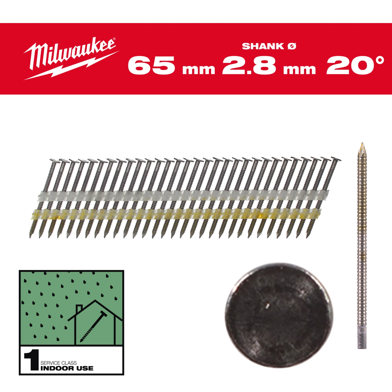 Milwaukee 4932492587 Clous tête ronde 20 65mm/RS/B/SC1-2kpc-image