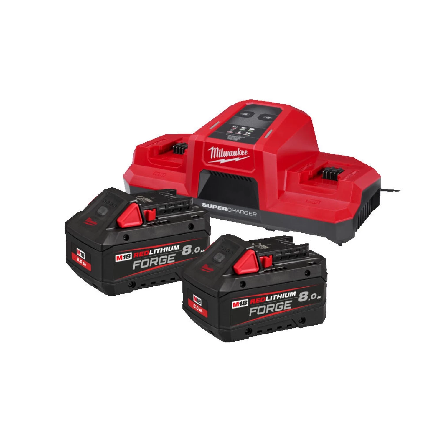 Milwaukee M18 FORGENRG-802DBSC 18V Li-ion accu-starterset (2x 8.0Ah forge) + lader-image