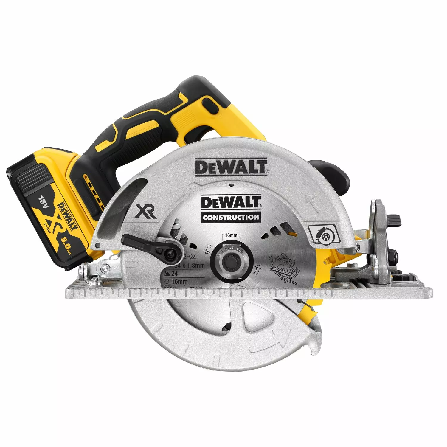 DeWALT DCS572P2-QW 18V Li-ion XR accu cirkelzaag set (2x 5.0Ah) in TSTAK - 184mm-image