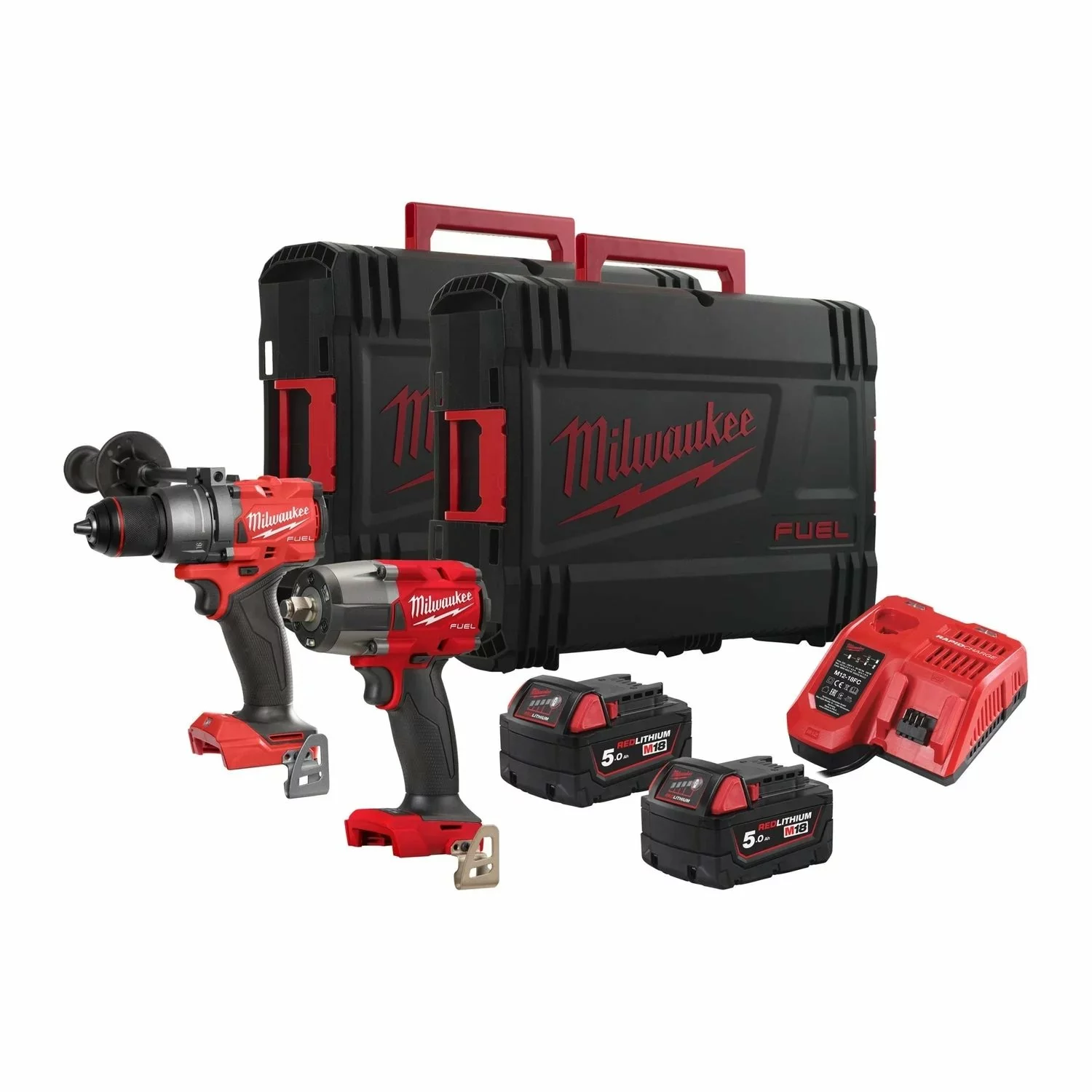 Milwaukee M18 FPP2F3-502X Powerpack M18 FPD3 + M18 FMTIW2F12 18V 5.0Ah in HD Box - 4933492518-image