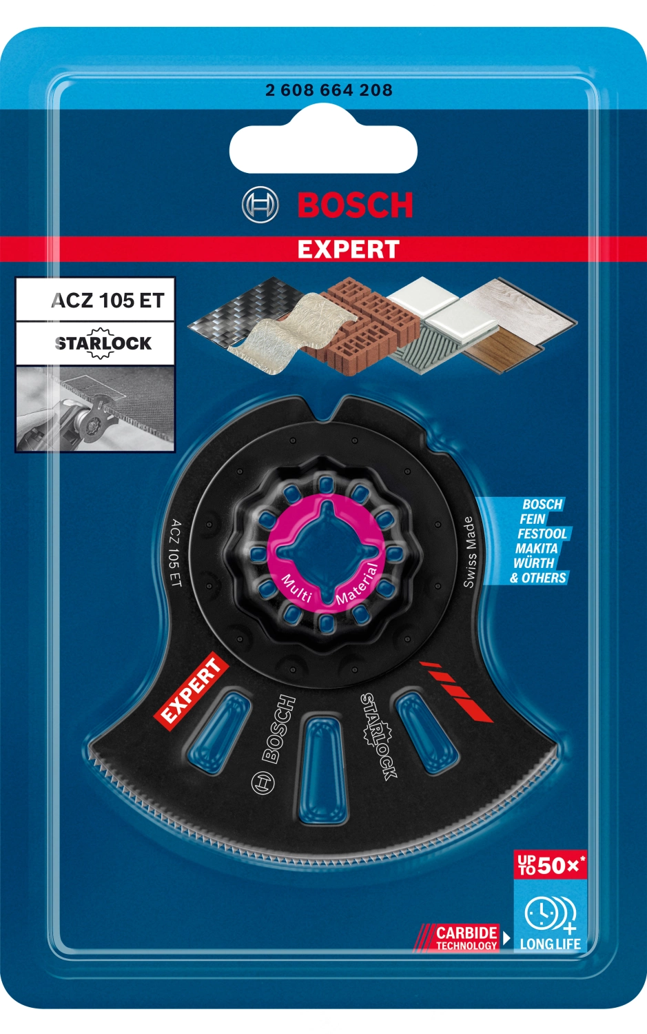 Bosch 2608664208 EXPERT Starlock Carbide Segmentzaagblad ACZ105ET - Multi Materiaal-image