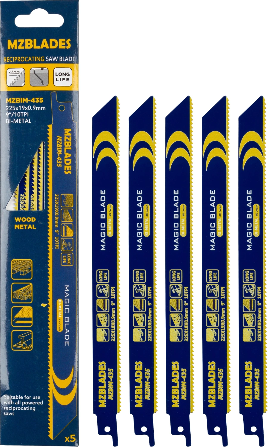 Multizaag MZBIM-435 Reciprozaagblad Bimetaal - 5 stuks-image