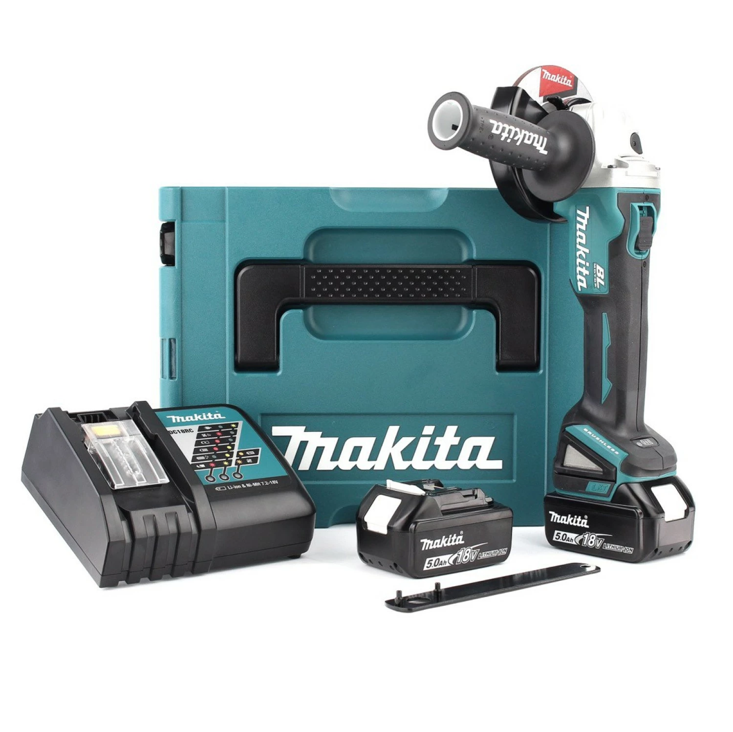 Makita DGA504RTJ 18V Li-Ion Accu haakse slijper set (2x 5.0Ah accu) in Mbox - 125mm - koolborstelloos-image