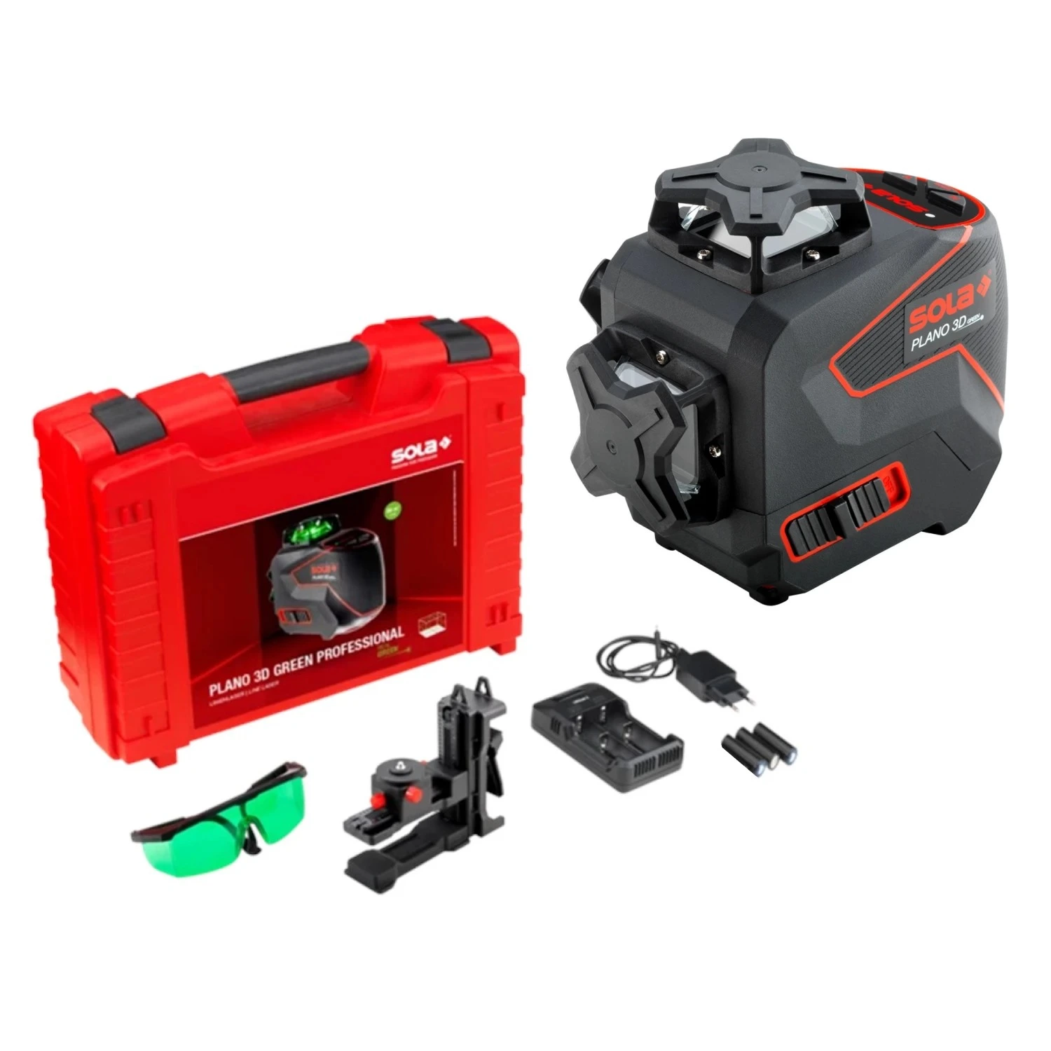 Sola PLANO 3D Green Professional 360° Laser à croix dans un coffret - Vert-image
